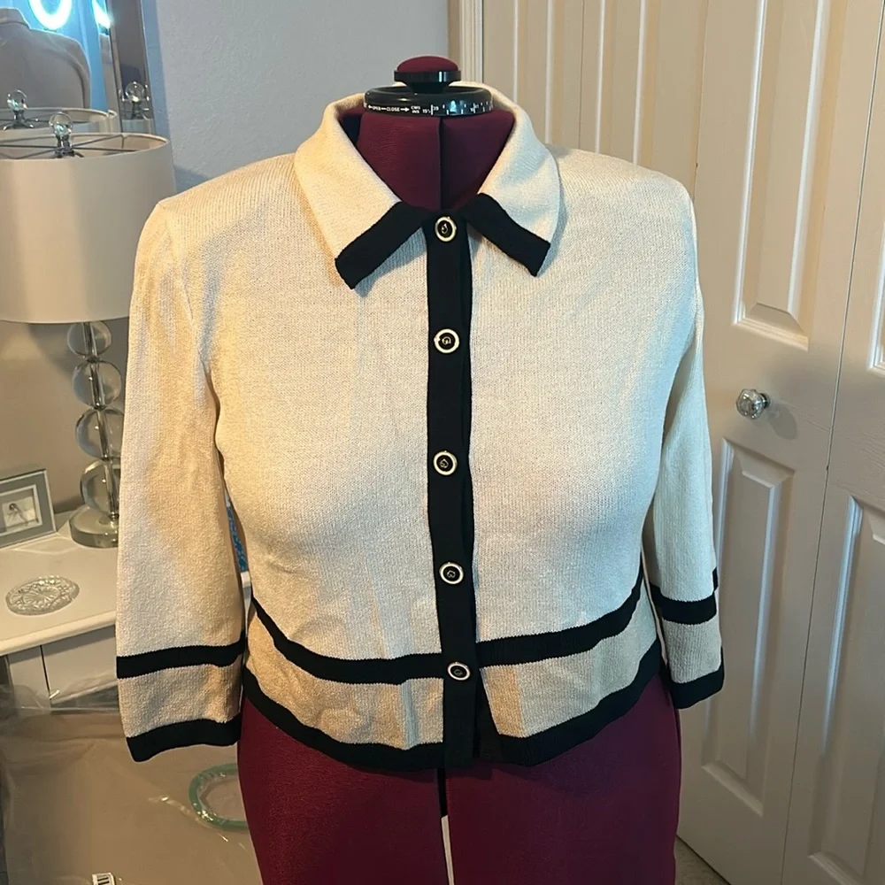 St. John tan and black jacket size 12 - Picture 1 of 5